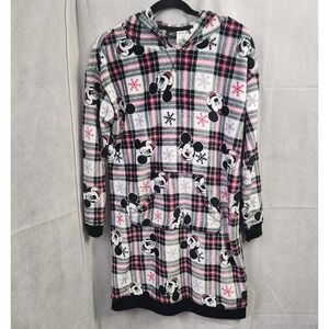 Disney Mickey Mouse Robe Lounge Hoodie PJ Pajamas Fleece Plush Comfy Medium Top